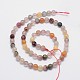 Faceted Natural Rutilated Quartz Round Bead Strands G-I157-02-6mm-2