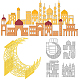 Globleland 4 Sets Eid Mubarak Eid-Gebäude und Mond-Stanzformen für DIY-Scrapbooking DIY-WH0309-1165-1