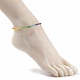 Glass Braided Anklet AJEW-AN00493-5