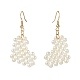 Heart Pearl Beads Dangle Earrings EJEW-JE04562-2