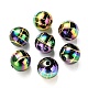 UV Plating Rainbow Iridescent Acrylic Beads PACR-E001-02E-2