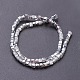 Half Plated Faceted Cube Electroplate Glass Beads Strands X-EGLA-D018-3x3mm-19-2