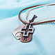 Rétro unisexe croix pendentif en alliage de zinc et de cuir colliers de cordon NJEW-BB15990-5
