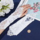 Craspire 結婚式の花嫁のレースの手袋指なしサテン 1920 s 手袋白レース刺繍指なし肘の長さの長い手袋ウェディングパーティー宴会 AJEW-WH0248-19-3