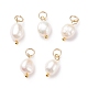Grade B Natural Cultured Freshwater Pearl Charms X-PALLOY-JF01497-01-1