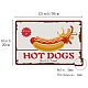CREATCABIN Hot Dogs Metal Tin Sign Best in Town Enjoy It Funny Plate Poster Plaques with Quotes Retro Hanging Wall Art Decor for Fast Food Restaurant Kitchen Home Christmas Ornament 12 x 8inch AJEW-WH0157-593-2