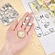 DICOSMETIC 60pcs 3 Styles Stainless Steel Flat Round Pendant Trays Treadrop Blank Pendants Heart Plain Edge Bezel Cups with Transparent Glass Cabochons for Jewelry Making DIY-DC0001-13-2
