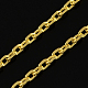 Real 18K Gold Plated Brass Cable Chain Necklace Making X-NJEW-R165-11-2