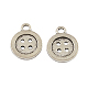 4-Hole Button Tibetan Style Zinc Alloy Charms TIBEP-R334-167AS-RS-1