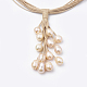 Colgante de perlas de agua dulce lariat collares NJEW-S411-02D-2