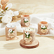 木製キャンドルホルダー  麻縄と泡の花付き  結婚式のための  小麦  53~53.5x47mm  内径：35.5mm DJEW-WH0034-86-4