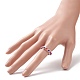 Independence Day Japanese Seed Braided Bead Finger Ring RJEW-TA00060-3
