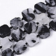 Natürliche turmalinierte Quarz / schwarze Rutilquarz Perlen Stränge G-N326-01-1