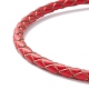Braided Leather Cord Bracelet for Women BJEW-C009-01A-2