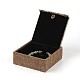 Square Burlap Jewelry Bracelet Boxes SBOX-L001-11-3