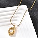 Ожерелья с подвесками в форме овала из нержавеющей стали 304 с акриловым жемчугом NJEW-G184-05G-3