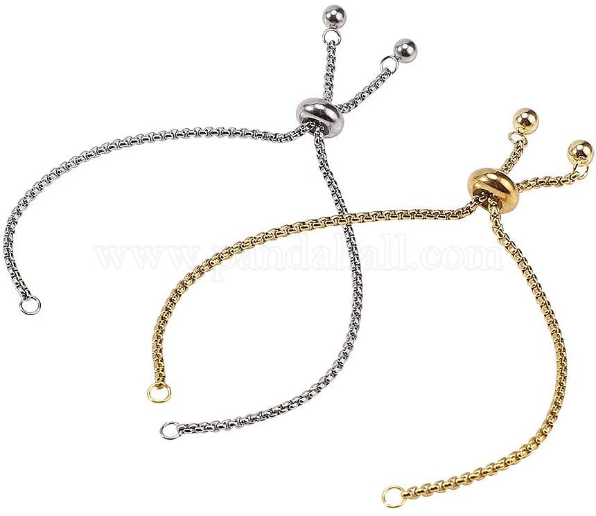 Shop PandaHall Elite 8 Strands 2 Colors 9 Inch 304 Stainless Steel Adjustable Slider Chain