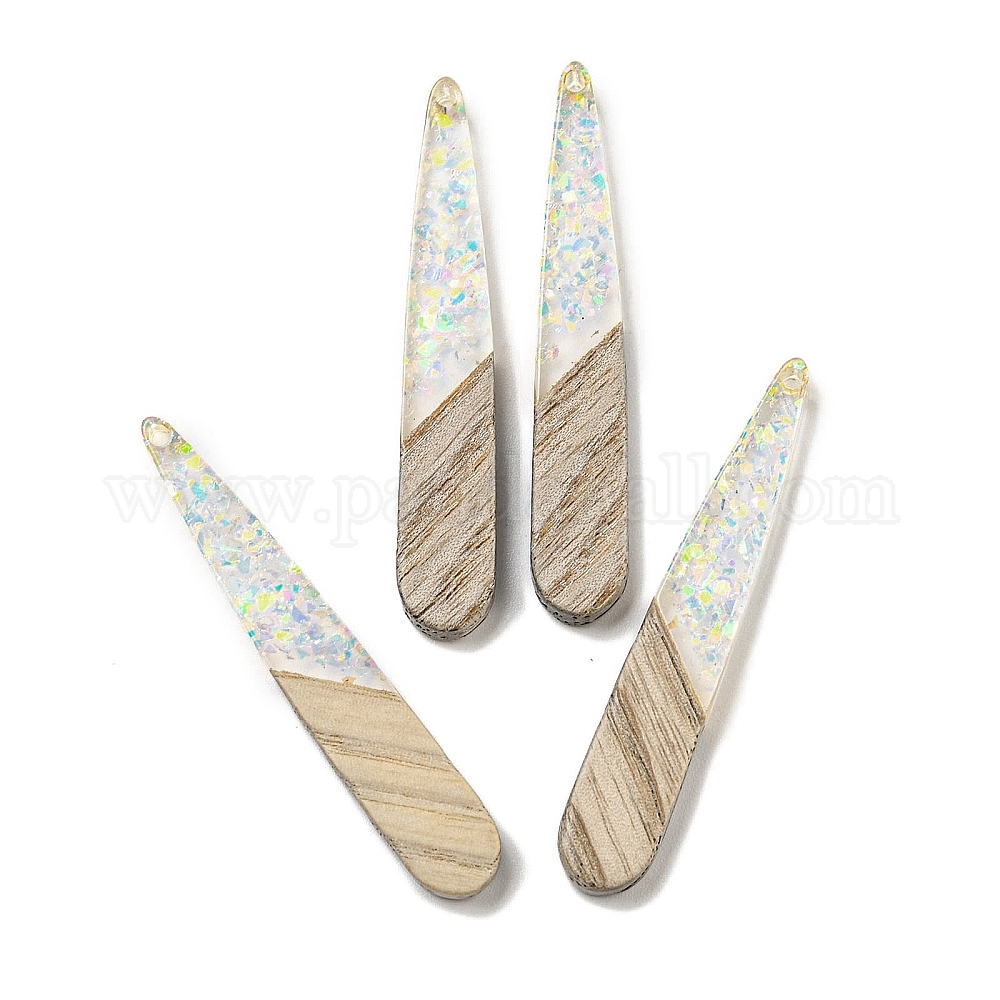 Pendentifs en bois de résine et de noyer en gros pour création de
