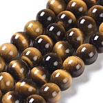 Natürlichen Tigerauge runde Perle Stränge, Klasse A +, 6 mm, Bohrung: 1 mm, ca. 61 Stk. / Strang, 15 Zoll