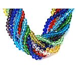 Perles en verre manuelles, facettes rondelle, couleur mixte, 14x10mm, Trou: 1mm, Environ 60 pcs/chapelet