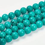 Natural Magnesite Beads Strands, Dyed & Heated, Round, 8mm, Hole: 1.5mm, about 49pcs/strand, 15.27 inch(38.8cm)