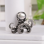 Retro 316 Surgical Stainless Steel Octopus Pendants, Antique Silver, 29.5x33.5x11.5mm, Hole: 4x3mm