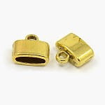 Extremos del cable de aleación, estilo tibetano, sin plomo y cadmio, color dorado antiguo, tamaño: aproximamente 10 mm de largo, 11.5 mm de ancho, 5 mm de espesor, diámetro interior: 9x3 mm, ole: 2 mm, 700 unidades / 1000 g