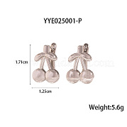 Стильные серьги-кольца с вишней из нержавеющей стали 304 RN7247-2