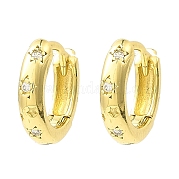 Серьги-кольца из латуни со звездами EJEW-L270-17G