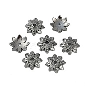 8 -petal тибетский стиль сплава цветок крышки шарика TIBEB-2347-B-FF