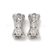 Латунные микро проложить кубического циркония бусы KK-B074-49P