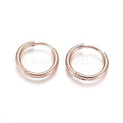 Серьги-кольца Huggie Hoop из нержавеющей стали 304 с ионным покрытием (IP) EJEW-F111A-17mm-RG