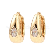 Серьги-кольца из латуни с микропаве из кубического циркония EJEW-D078-34A-KCG