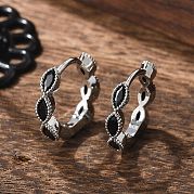 Серьги-кольца из латуни с микро-паве из фианита EJEW-K083-34P-A