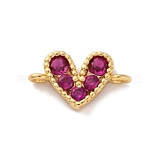 Подвески-сердечки с микропаве из латуни и кубическим цирконием KK-F894-03G-03