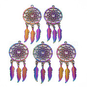 Gros pendentifs en alliage de couleur arc-en-ciel PALLOY-S180-276-NR