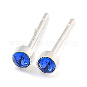 Серьга-гвоздик из латуни с микропаве из кубического циркония EJEW-C102-37P-03