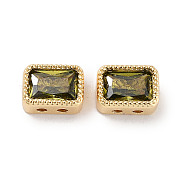 Латунные микро проложить кубического циркония бусы KK-C051-48G-03