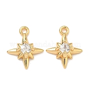 Подвески в виде звезд из латуни с микропаве из кубического циркония KK-A281-13D-G