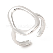 201つのステンレス鋼の指輪  カフスリング  男性女性のための中空の不規則な楕円リング  ステンレス鋼色  usサイズ7（17.3mm）  3mm RJEW-E063-49P