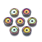 Rack Plating Rainbow Color Alloy Beads PALLOY-S180-355