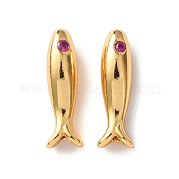 Латунные микро проложить кубического циркония бусы KK-C157-46G