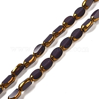 Fili di perle di vetro di colore opaco placcato&nbsp;EGLA-Q127-A01-02F