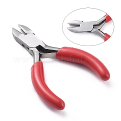 Pinces de bijoux en acier au carbone, Pince coupante latérale de 3 pouce, pince coupante, polir, rouge, 75~80mm