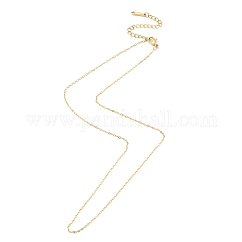 Collana a catena in acciaio inossidabile placcata ionica (ip) 304 per uomo e donna, vero placcato oro 14k, 15.87 pollice (40.3 cm)