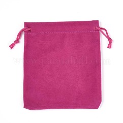 Pochettes rectangle en velours, sacs-cadeaux, camélia, 12x10 cm