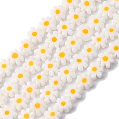 Hilos de abalorios de vidrio millefiori artesanal, flor, naranja, 5.5~8x2.5mm, agujero: 1 mm, aproximamente 64~67 pcs / cadena, 15.75 pulgada ~ 16.34 pulgadas (40~41.5 cm)