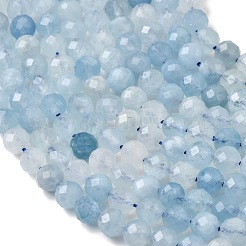 Природные Аквамарин бисер нитей G-C218-B02-6mm