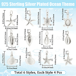 24шт 6 стиля латунные подвески&nbsp;KK-BBC0022-75