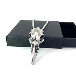 Готические мужские ожерелья с подвеской из нержавеющей стали в виде черепа ворона в стиле скандинавского викинга FQ2781